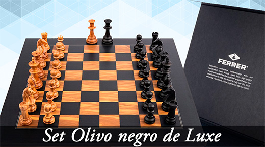 ♟️🔲👸 ¡Gran descuento! Set ajedrez Olive negro de Luxe